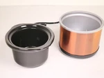 Tru Mini Crock Pot .65 Quart Stainless Steel Stoneware Liner SC-165 Coper No Lid. Fixed Price $12.50.