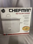 Chefman 6 Qt. Slow Cooker Three Heat Settings Color White. Fixed Price $29.99.