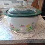 Vintage Rival Crock Pot Herb Garden Stoneware Slow Cooker Floral Green 5.5 3755. Fixed Price $49.99.