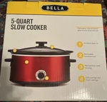 Bella Quart Red Stainless Glass Lid Slow Cooker Wj 5000EA New Box. Fixed Price $35.00.