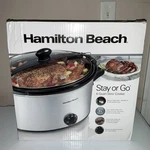 Hamilton Beach 33262 Stay Or Go Stainless Steel Quart Slow Cooker. Fixed Price $40.00.