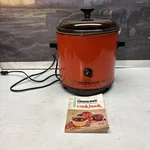 Vintage Rival Crock Pot Flame Orange 3100 Slow Electric Stoneware Cooker Works. Fixed Price $25.00.