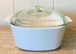 Vtg Martha Stewart Everyday Corning Square 3 Quart Ceramic Ovenware Baking Dish. Fixed Price $32.00.