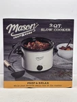 Mason Craft & More 3QT Slow Cooker Stainless Steel Manual 3-SETTING Crock Pot. Fixed Price $39.99.