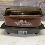 Vintage West Bend Slo Cooker Autumn Harvest Amber Glass Lid Tested & Works. Fixed Price $35.00.