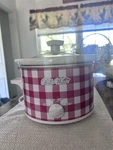 Pioneer Woman & White Checkered 1.5 Quart Slow Cooker Crock Pot Works Great. Fixed Price $21.99.