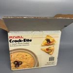 Rival Crock-ette Stoneware Slow Cooker 1 Quart Model 3200 Crockery Blue Nos Open. Fixed Price $31.49.