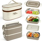 Keweis Bento Adult Lunch Box, Portable Insulated Containers Set, 2-TIE. Fixed Price $39.12.
