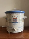 Vintage Rival Crock Pot 3150/2 Cross Stitch Cottage Slow Cooker 3.5 Usa 135-210W. Fixed Price $29.99.