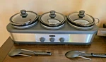 Bella Triple Slow Cooker & Server 3 2.5 Qt Buffet Warmer With Box. Fixed Price $57.99.