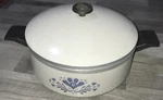 West Bend Country Forge 5 Qt. Dutch Oven White & Blue. Fixed Price $21.49.