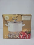 Chantal White Hot Pot In Box 1.5 Qt. Glass Warmer Stand. Fixed Price $45.00.