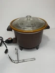 Vintage Dazey Electric Cooker DCP-6 Brown W/ Glass Lid Basket Tested Works. Fixed Price $79.99.