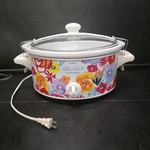 Pioneer Woman Hamilton Beach 33363N Qt Slow Cooker Floral Crock Pot Works. Fixed Price $38.69.