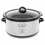 Brentwood Scallop Pattern 4.5 Quart Slow Cooker Stainless Steel. Fixed Price $48.52.