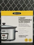 Bella 5-QUART Programmable Slow Cooker Digital Timer Auto Warm Stoneware Pot. Fixed Price $45.00.