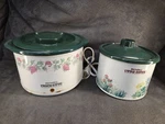 Vintage Rival Crock-ette 1 Qt Slow Cooker & Little Dipper Set Tested Works Green. Fixed Price $7.96.