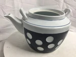 Blue Polka Dot Porcelain Tea Pot By Saikaitoki Japan Model 23184 Missing Parts. Fixed Price $30.00.