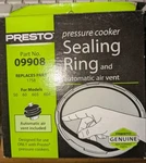 Presto Sealing Ring Auto Air Vent For 2.5, 3 & 4 Quart Pressure Cookers. 09908.. Fixed Price $14.87.