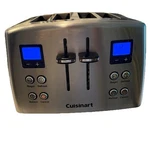 Cuisinart 4-SLICE Stainless Steel Toaster Dual Control Lcd Bagel Defrost Tested. Fixed Price $59.00.
