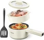 Hot Pot Electric With Steamer, 1.6L Ramen Cooker Non-stick 1.7 Quarts, White. Fixed Price $49.49.