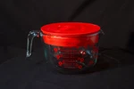 Pyrex 8 Cup 64 Oz Glass Measuring Batter Mixing Bowl With Red Lid. Fixed Price $39.99.