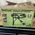 Bayou Classic SP2 Welded Steel Frame Double Jet Cooker 162 Qt. With Hose Guard. Fixed Price $99.95.
