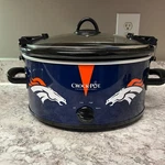 Crock-pot Slow Cooker 6QT Blue Denver Broncos Carry SCCPNFL600-DB. Fixed Price $62.99.