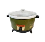 Robeson Sim-r-ware Slow Cooker Crock Pot Avocado Green Milk Glass 4.5Q Vtg 1970S. Fixed Price $19.99.