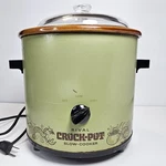 Vintage Rival Crock Pot Slow Cooker Avocado Green 1970S Model 3100/2 Works. Fixed Price $45.00.