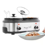 Megachef 1.5 Qt Crock Buffet Slow Cooker 100W Dual Settings W/tempered Glass Lid. Fixed Price $55.58.