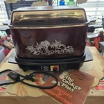 Vtg West Bend Slo Cooker 84114 Autumn Harvest Amber Glass Lid Tested & Works. Fixed Price $38.99.