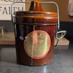 Vintage Stoneware Crock Canning Jar W/ Locking Lid & Gasket Sealed Canister Euc. Fixed Price $12.00.