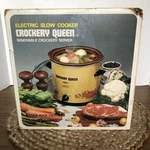 Vintage Crockery Queen Electric Slow Cooker New Box Sealed 1970S. Fixed Price $180.00.
