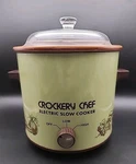 Crockery Chef Green Ceramic Electric Slow Cooker Model H1212 - 1970S Vintage. Fixed Price $25.00.