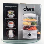 Deni Digital Food Steamer 3-TIER With Rice Bowl & Molded Egg Slots New. Fixed Price $29.97.