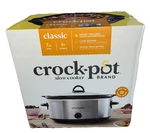New Crock-pot Quart Oval Manual Slow Cooker, Stainless Steel (SCV700-S-BR). Fixed Price $66.39.