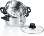 Concord 3 Quart Stainless Steel Piece Steamer Cookware Set. Features Silver. Fixed Price $46.17.