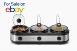 Chefman Triple Slow Cooker Buffet Server Stainless Steel Keep Warm Brand New. Fixed Price $59.99.