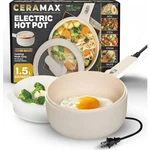 Ceramax Electric Hot Pot 1.5QT Nonstick Mini Cooker With Lid. Fixed Price $30.00.