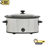 Mainstays 6 Quart Oval Slow Cooker With Stainless Steel Finish And Glass Lid New. Fixed Price $29.99.