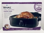 Rival Qt. 20 Lb Roaster Oven W/ Roasting Rack Dome Lid Black CKRVRS14-BHD New. Fixed Price $39.99.