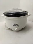 Vintage 4 Quart Rival Crock Pot #3550 Slow Cooker White With Black Usa Gc. Fixed Price $21.00.