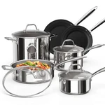 Ciwete Stainless Steel Pots And Pans Set 10 Piece Kitchen Cookware With N.... Fixed Price $180.28.