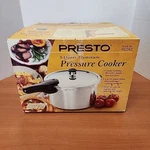 Presto 1282 Heavy Gauge Aluminum Smooth Top Pressure Cooker Qt. Capacity. Fixed Price $69.95.