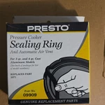 09909, Pressure Cooker Sealing Ring Gasket Fits Presto 40 Models. Fixed Price $10.99.