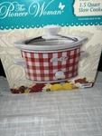 The Pioneer Woman Gingham Red 1.5 Quart Slow Cooker Crockpot *new Sealed Box*. Fixed Price $40.00.