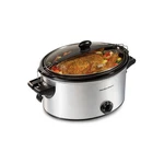 Hamilton Beach 6QT Stay Or Go Slow Cooker Silver - 33262: Removable Stoneware. Fixed Price $54.59.