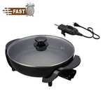 12" Round Ceramic Skillet, Black,nonstick, 1200W, Removable Temp Control. Fixed Price $34.55.