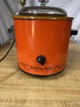 Tested Vtg Rival Crock Pot Slow Cooker Flame Orange 3.5 Quart Model 3100/2. Fixed Price $23.79.
